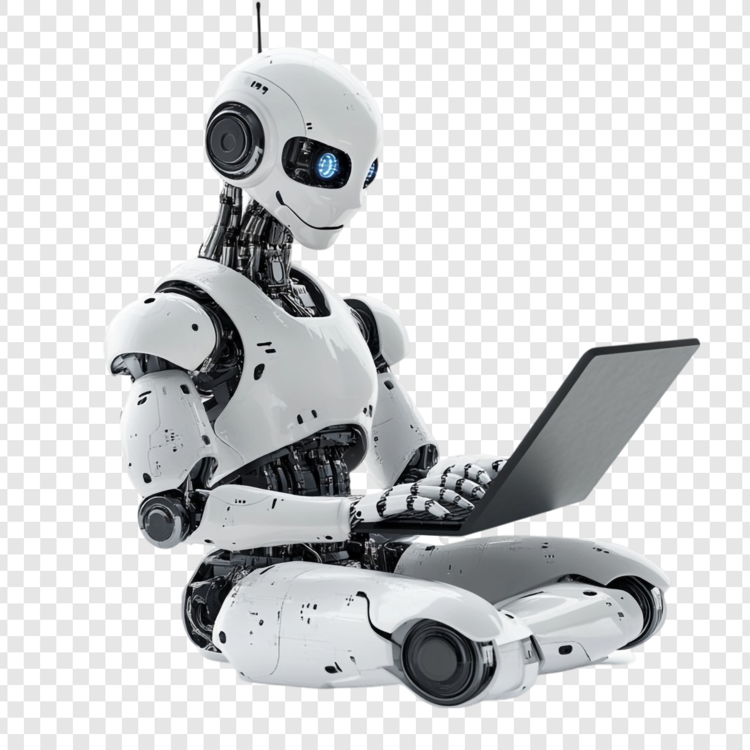 Futuristic Robot Using Laptop Futuristic Robot Using Laptop